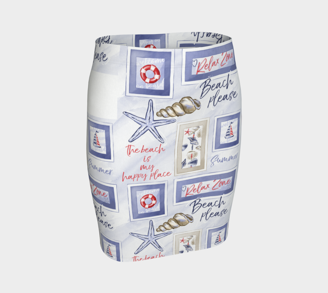 Beach Signs Fitted Skirt