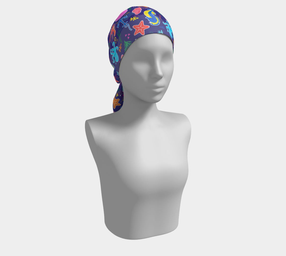 Royal Blue Under the Sea Long Scarf 247