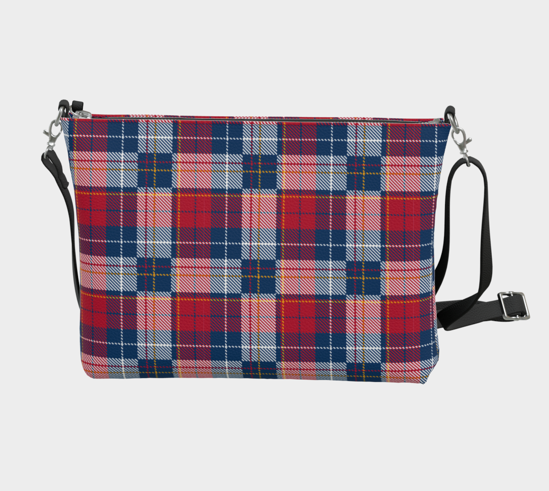 My Red/Blue Pattern Vegan Leather Crossbody Purse