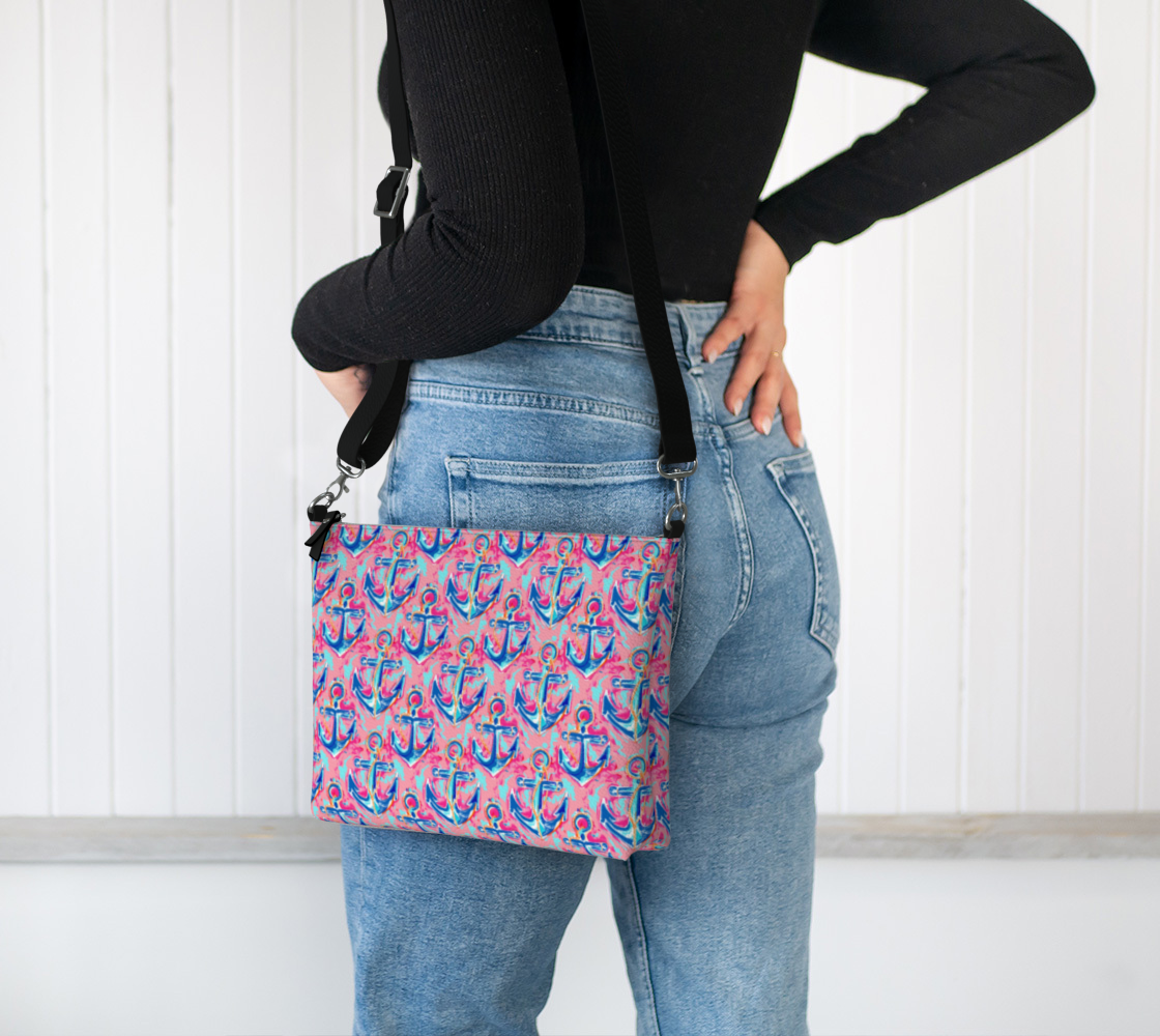 Anchors Vegan Leather Crossbody Bag