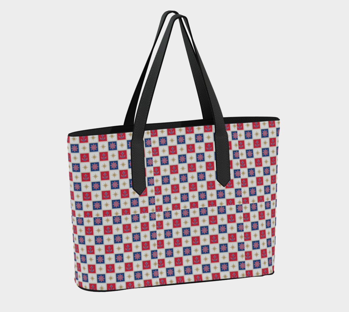 Anchor and Compass Cubes Tote Bag