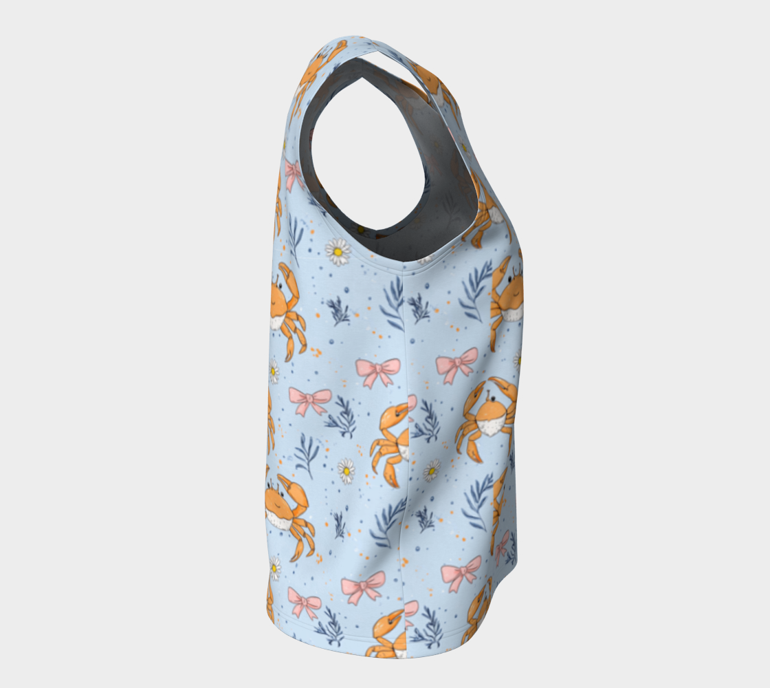 Blue with Crabs and Bows 443 Loose Tank Top