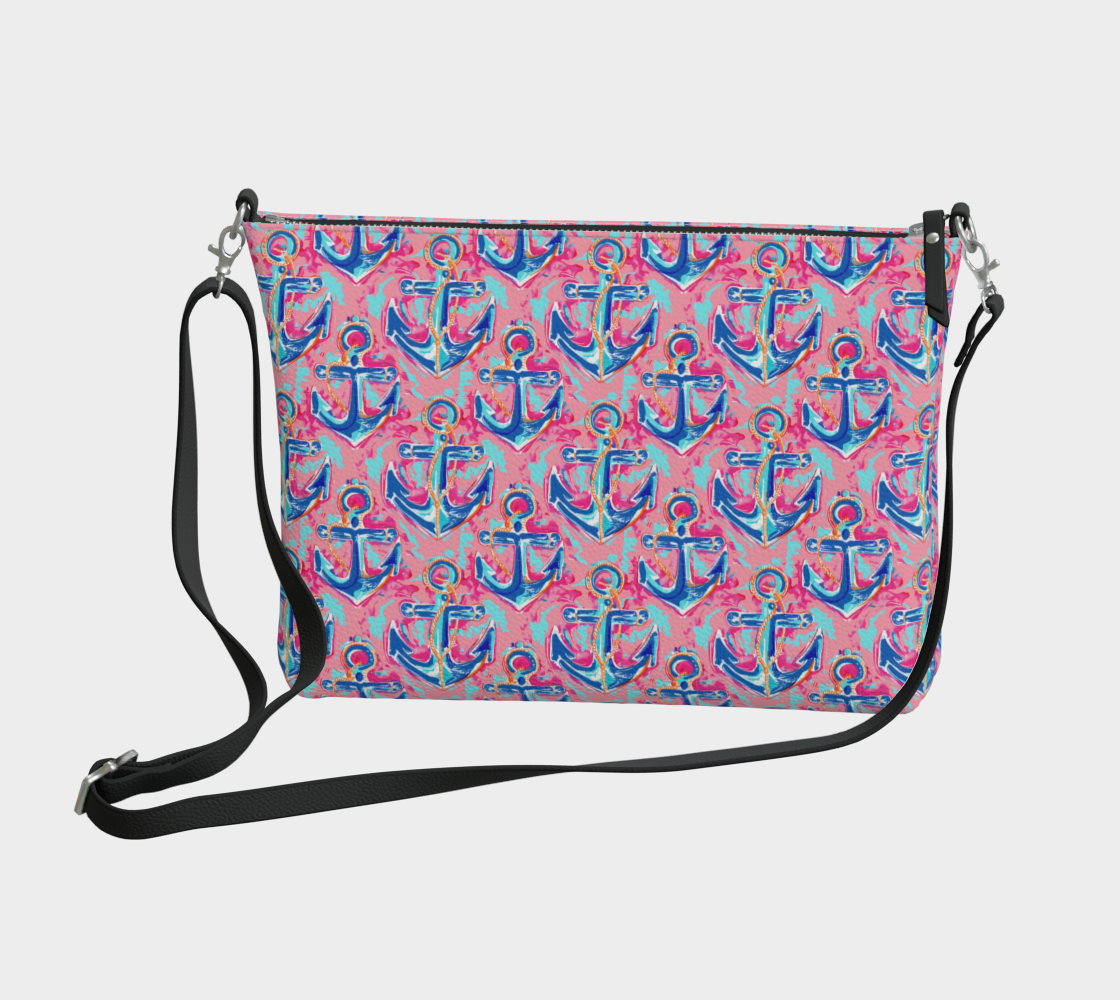 Anchors Vegan Leather Crossbody Bag
