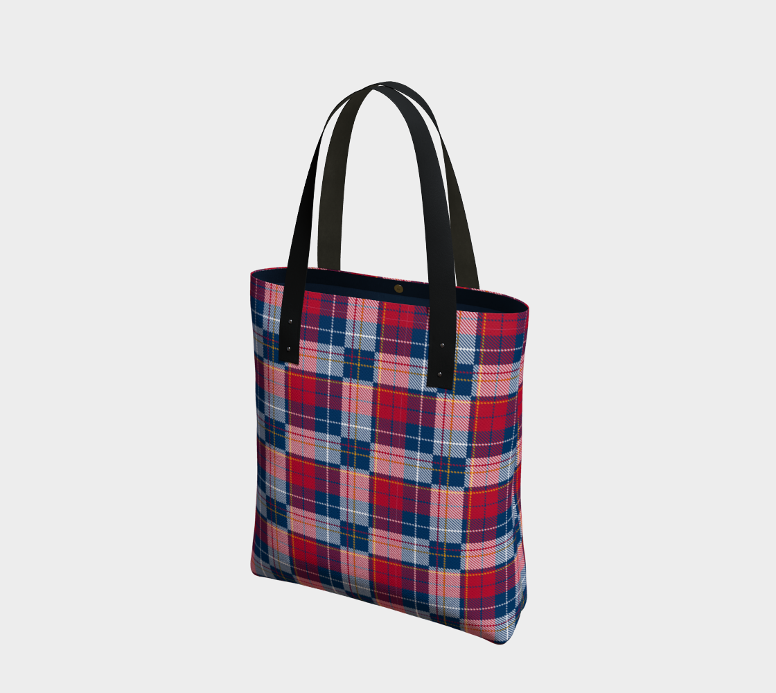 My Red/Blue Pattern Lined Tote Bag