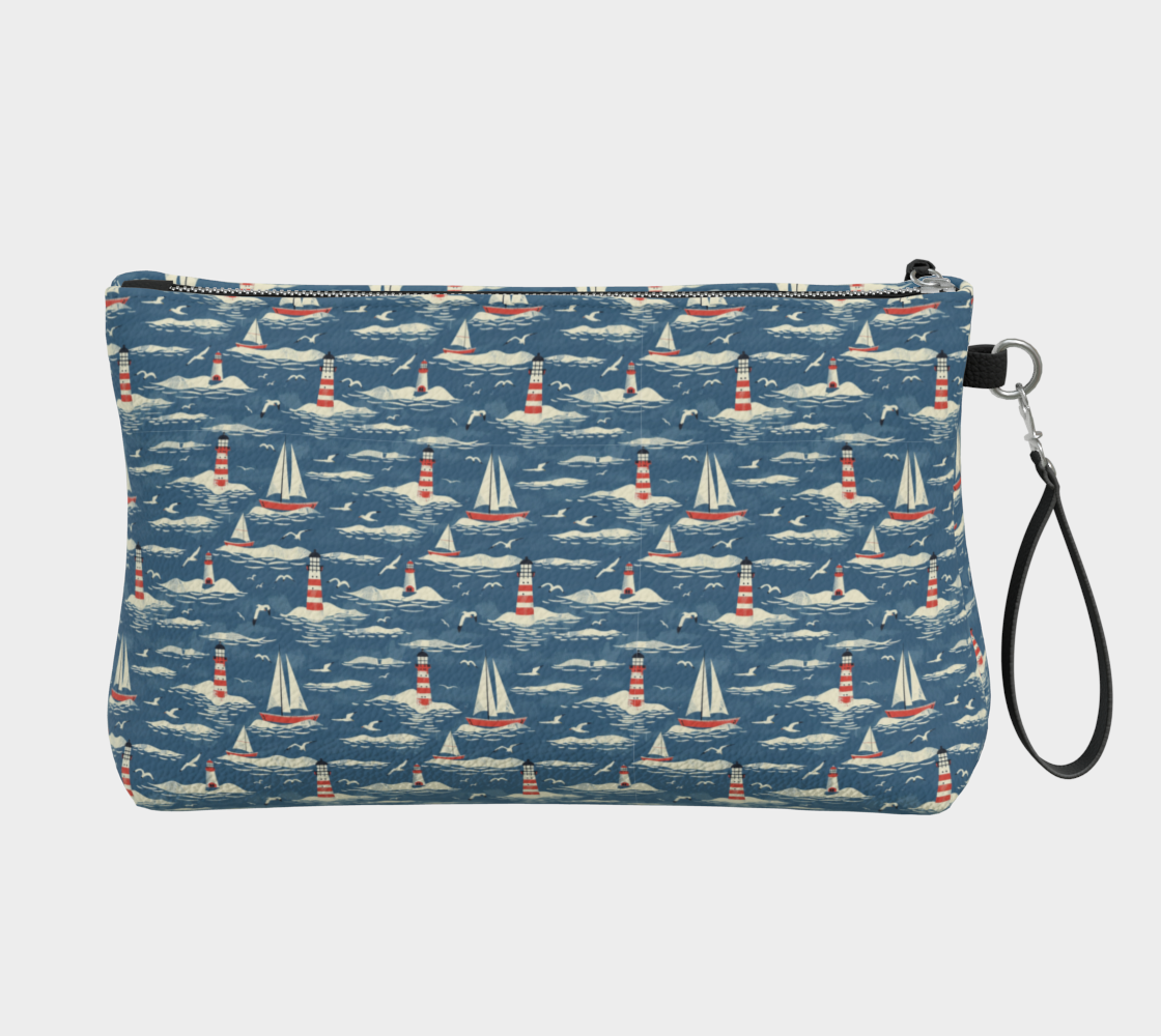 Blue, White, Red Crossbody Makeup Bag