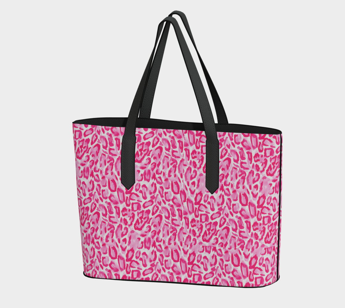 Pink Cheetah Vegan Leather Tote