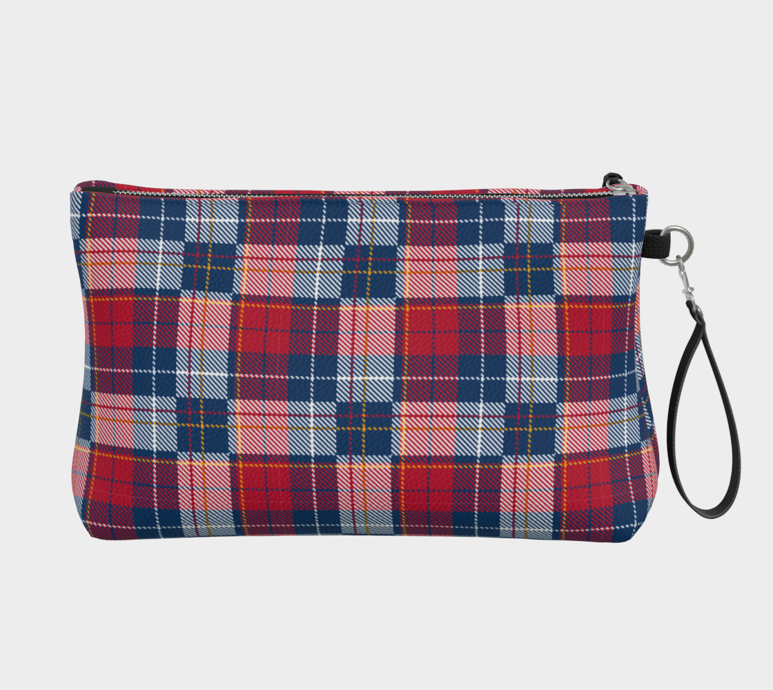 My Red/Blue Pattern Vegan Leather Makeup Bag