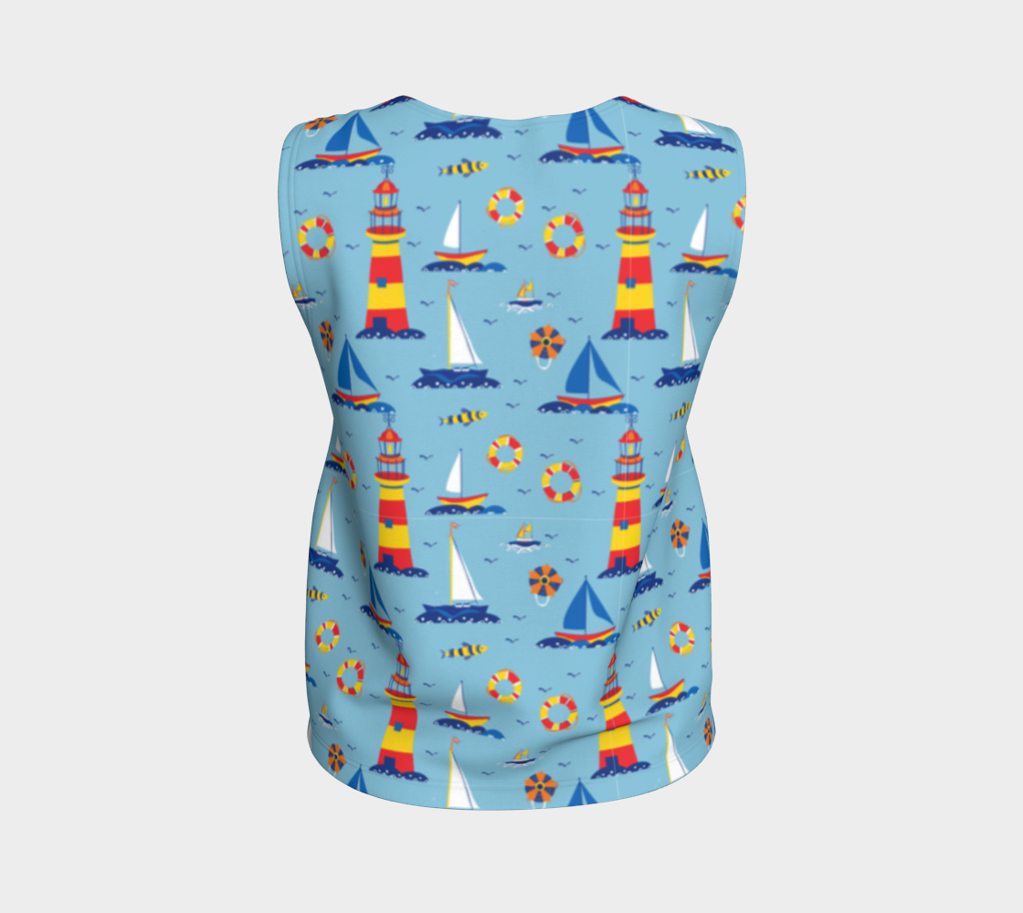 Cute Lighthouse Ocean Loose Tank top
