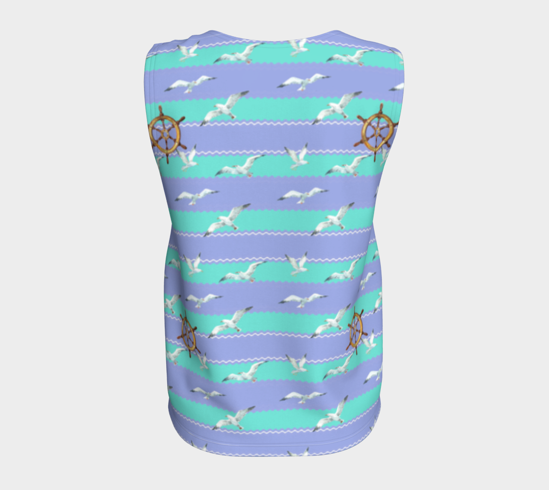 Blue/Lavender Stripes Loose Tank Top
