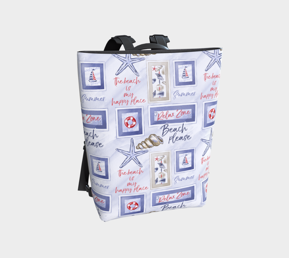 Beach Signs Vegan Leather Back Pack
