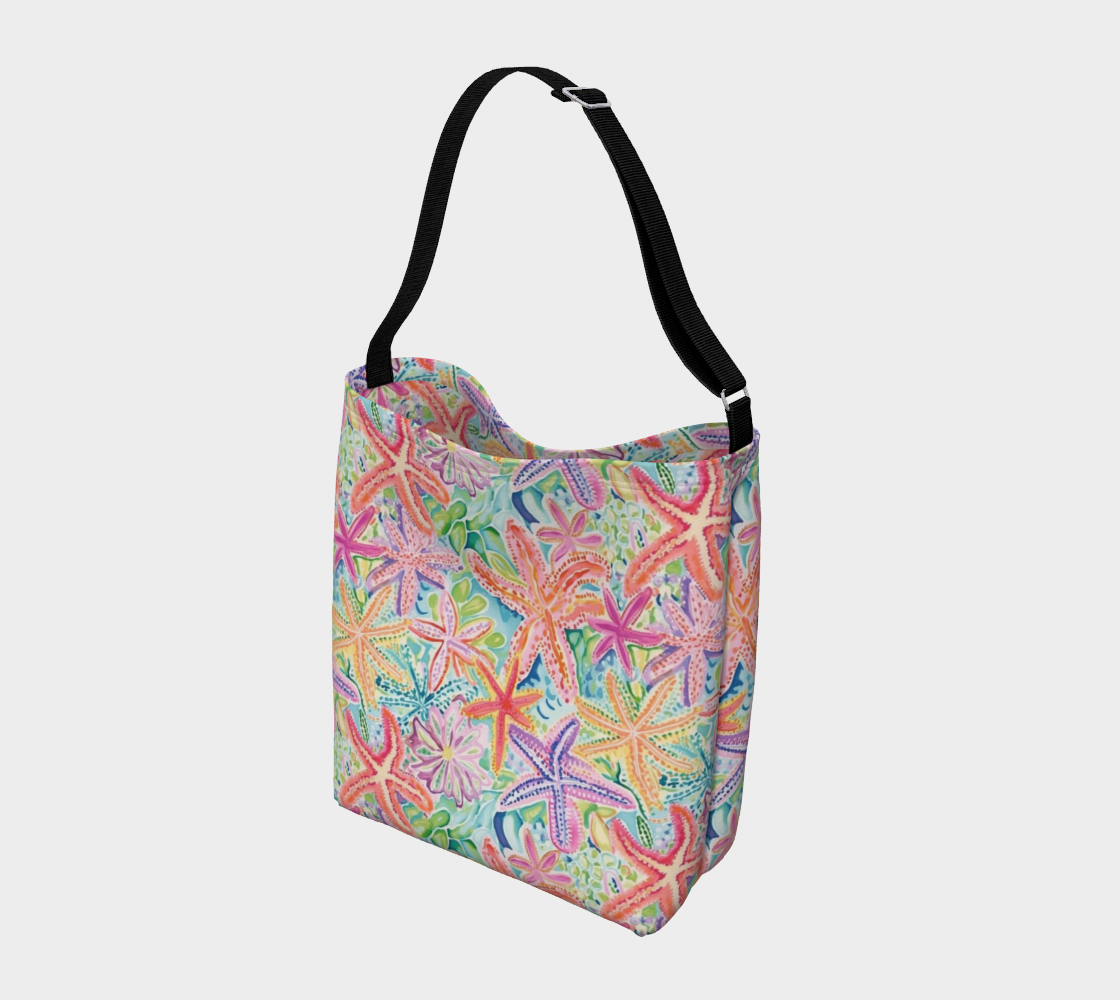 Multi Colored Starfish Day Tote