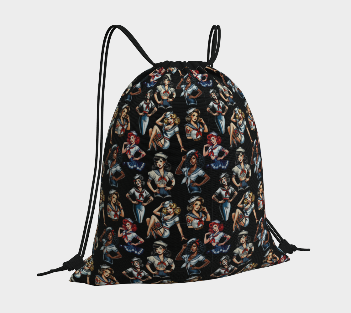 Sailor Girl Drawstring Bag