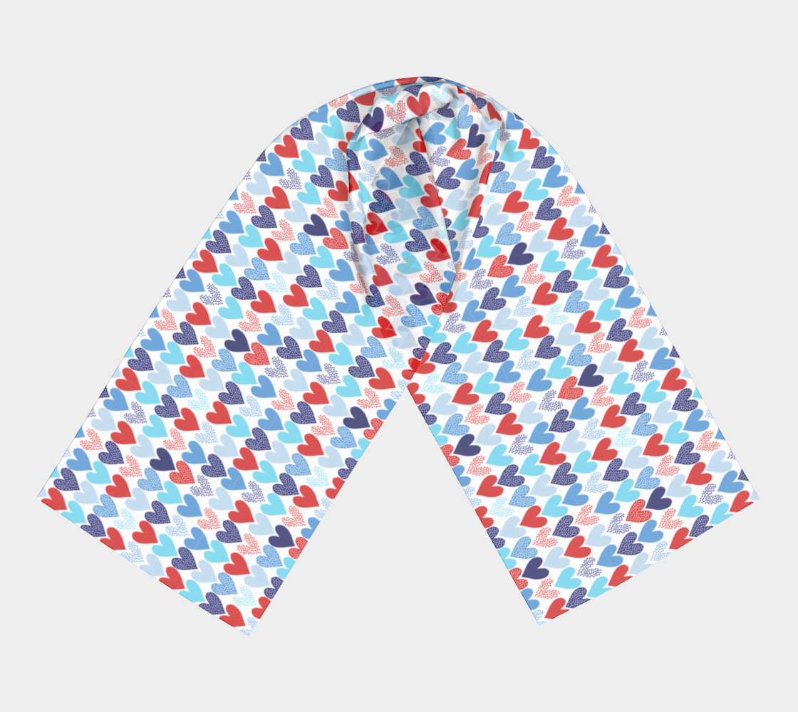Nautical Hearts Long Scarf