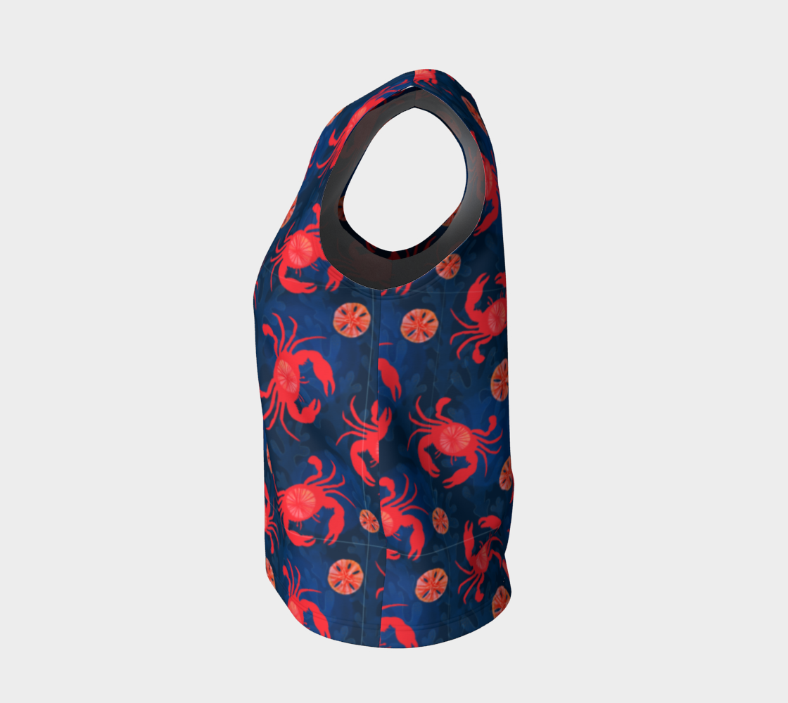 Crab and Sand Dollar Loose Tank Top