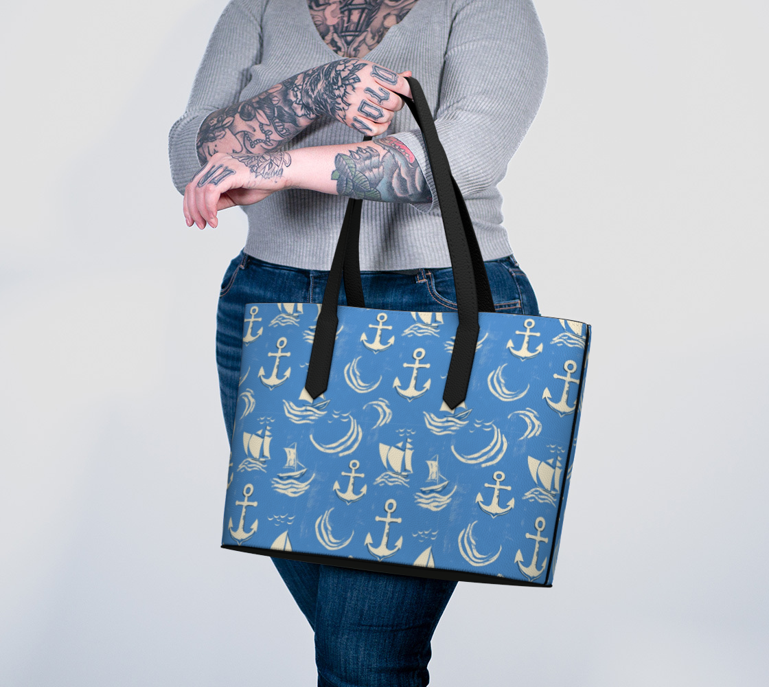 Blue Water with Cream Nautical Elements