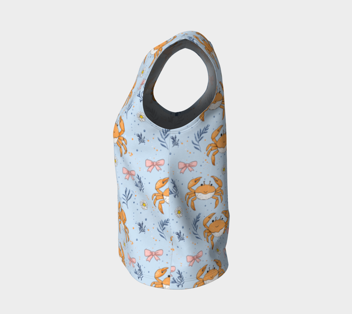 Blue with Crabs and Bows 443 Loose Tank Top
