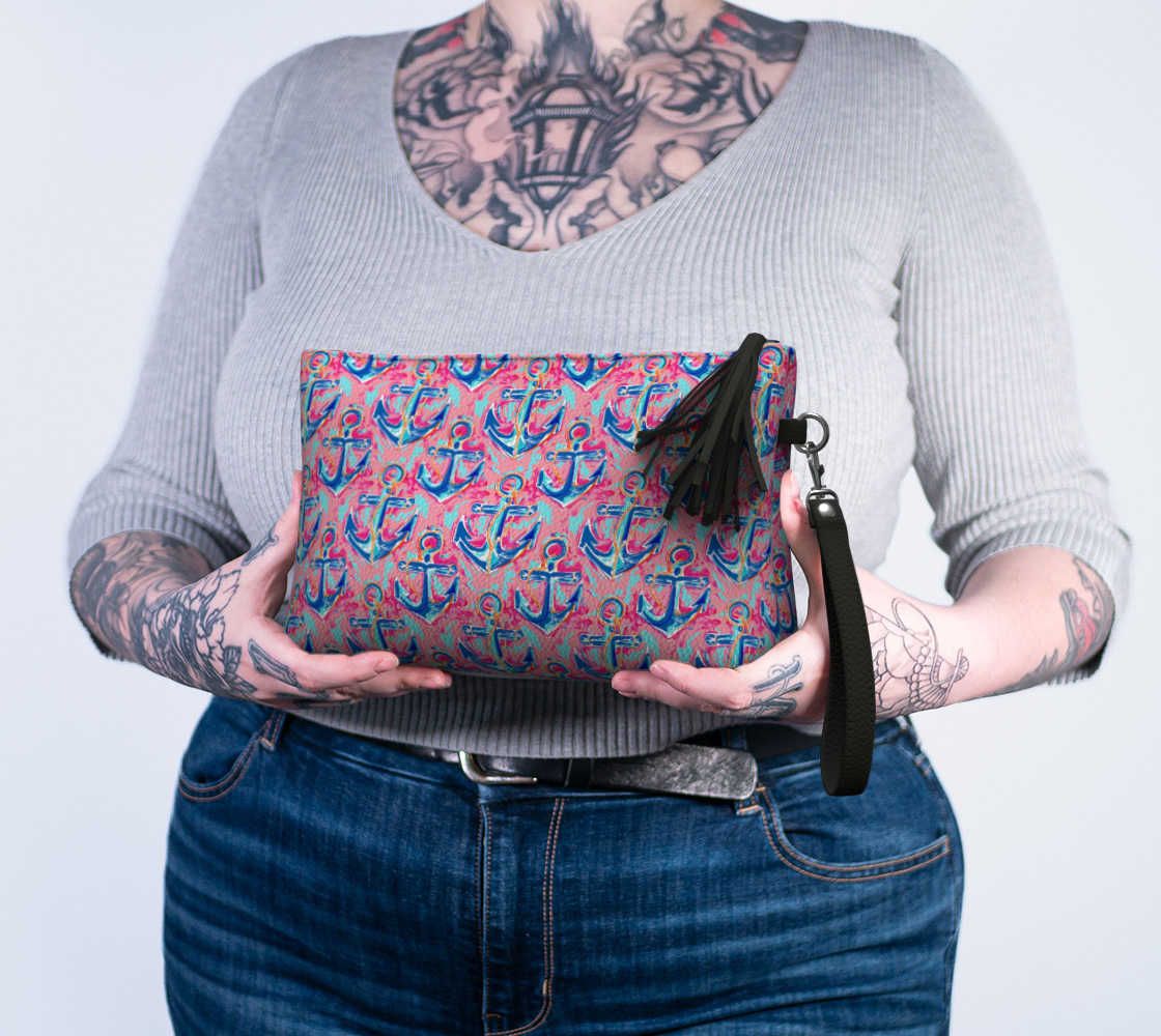 Anchors Vegan Leather Makeup Bag