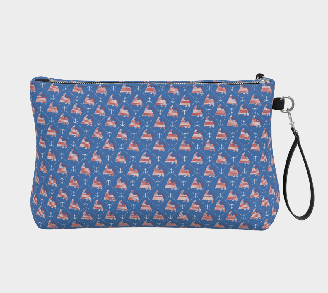 805 Blue NL and Anchor Clutch Purse