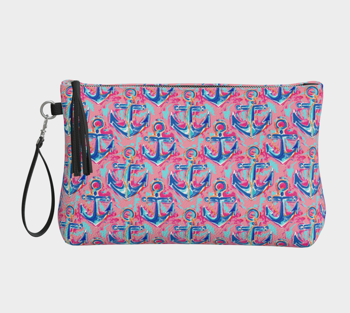 Anchors Vegan Leather Makeup Bag
