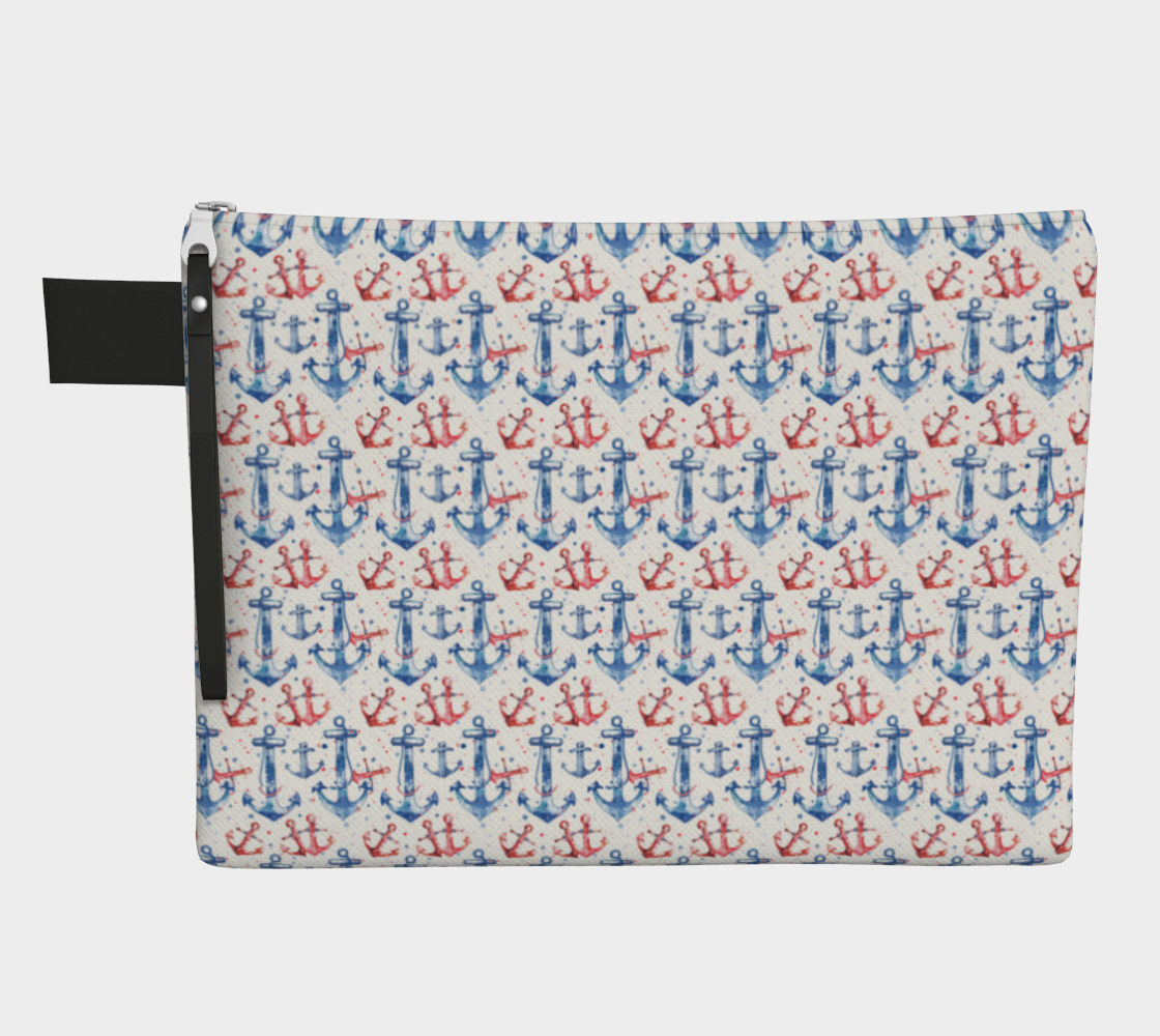 Blue, double red Vegan Zipper Carry-all