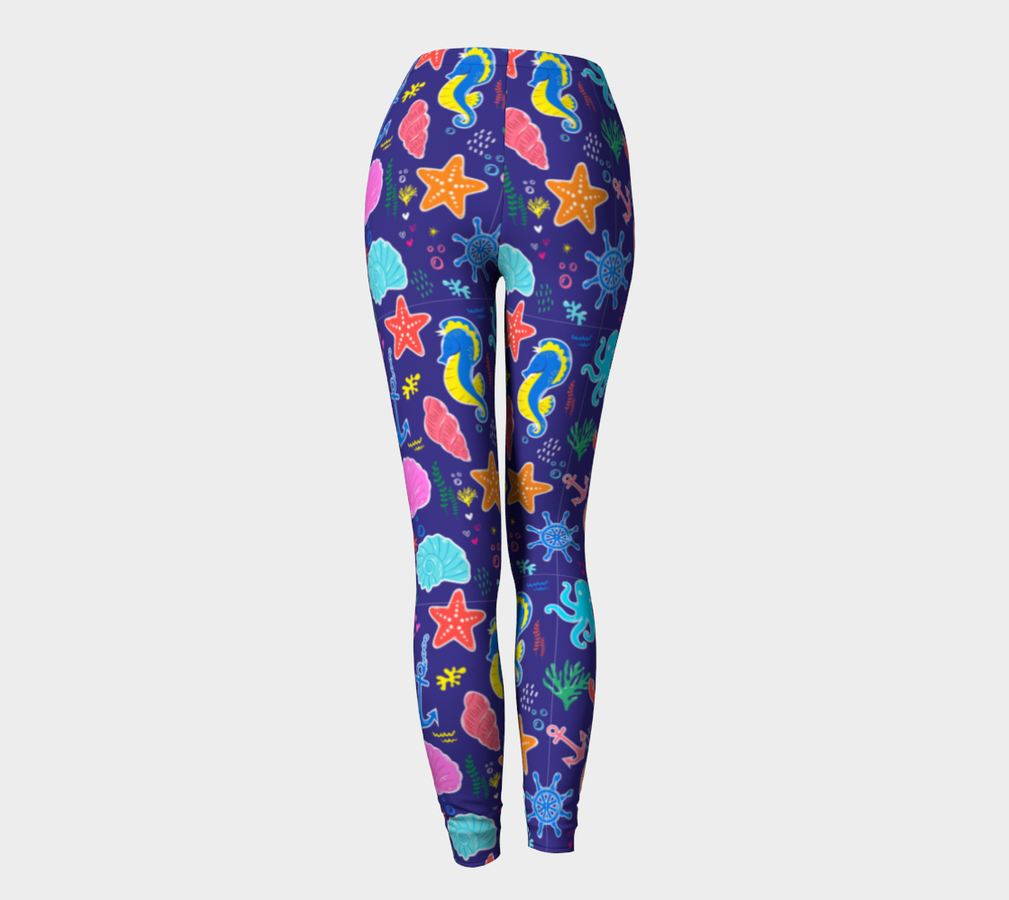 Royal Blue Under the Sea Leggings 247