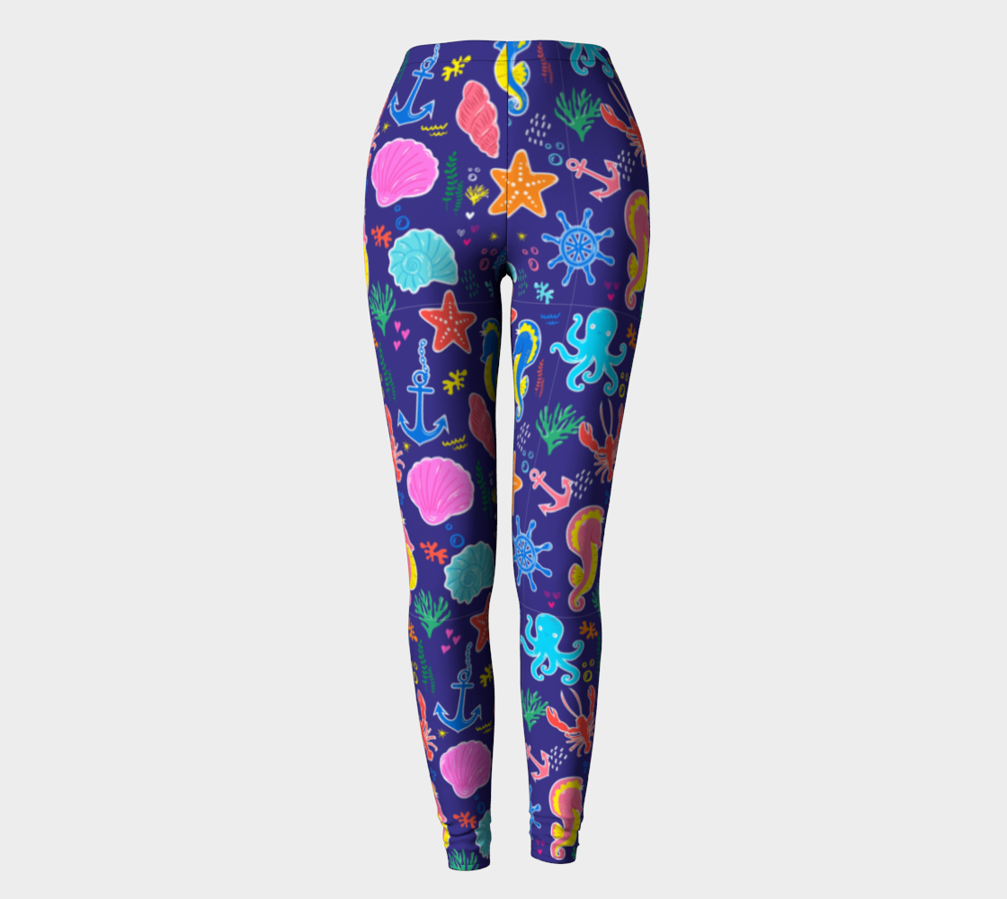 Royal Blue Under the Sea Leggings 247