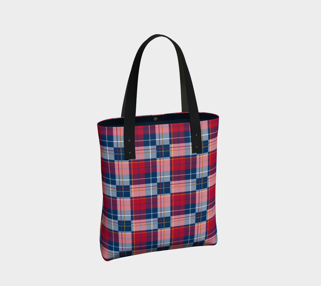 My Red/Blue Pattern Lined Tote Bag