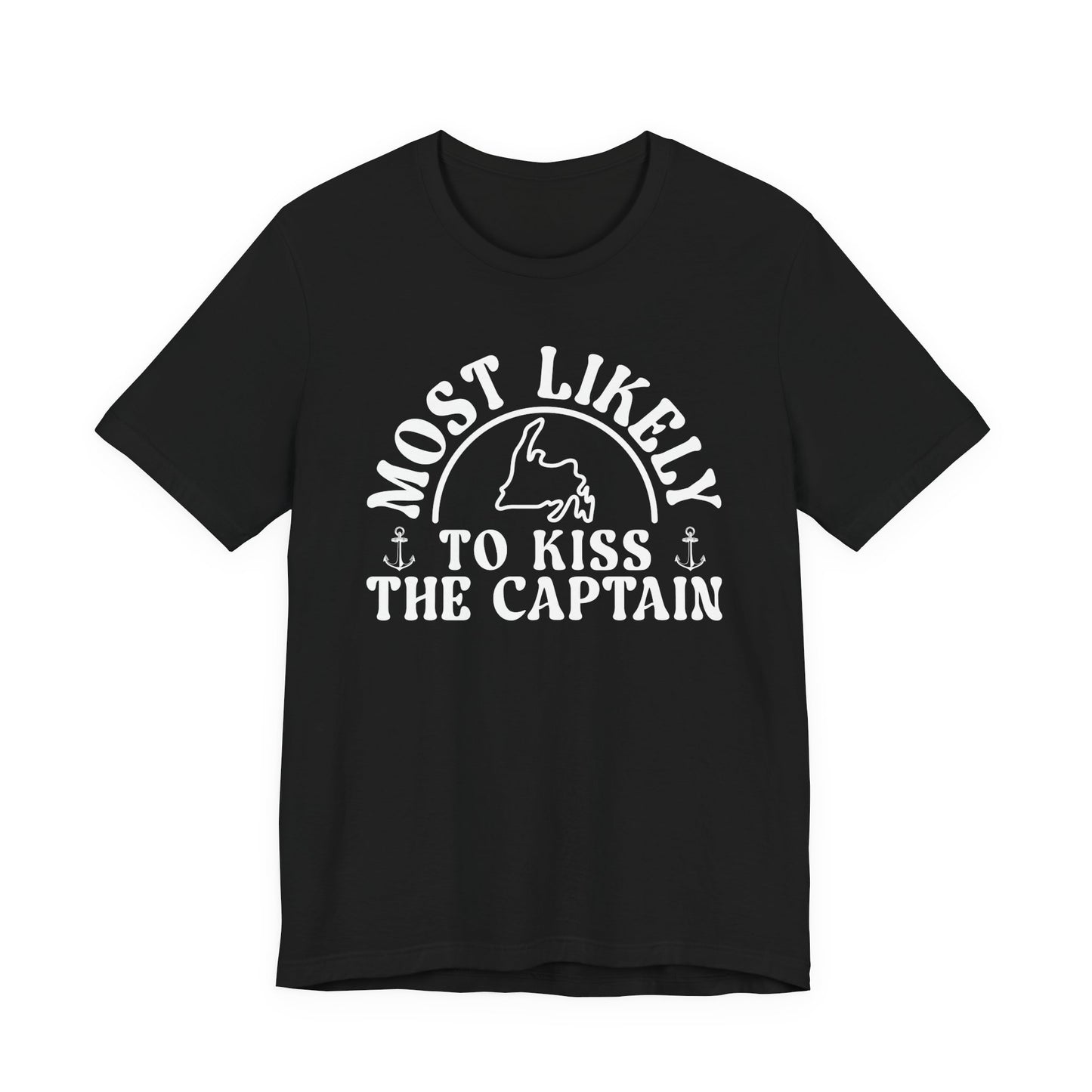 "Most Likely to Kiss the Captain" Black T-Shirt