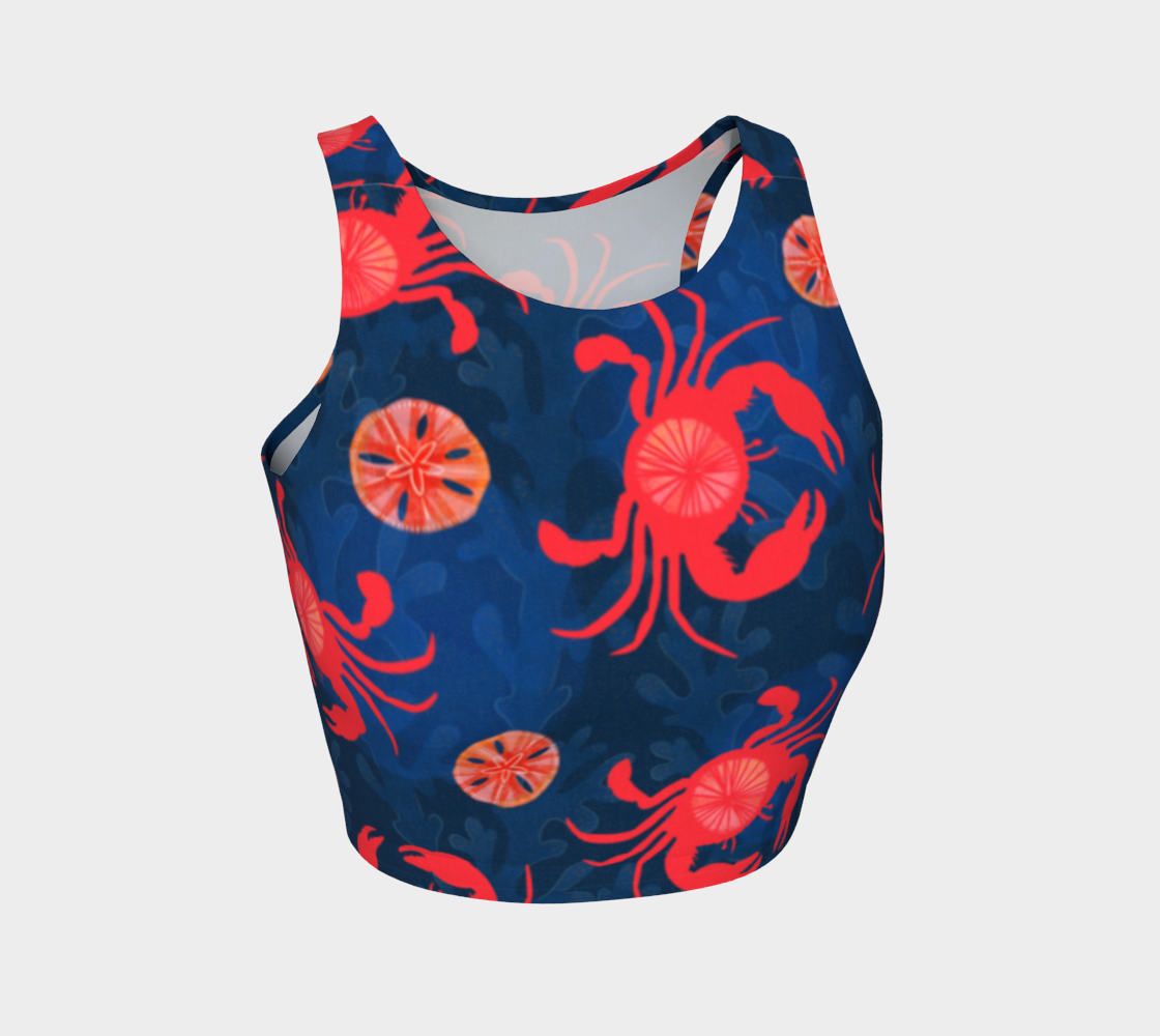 Crab and Sand Athletic Crop Top
