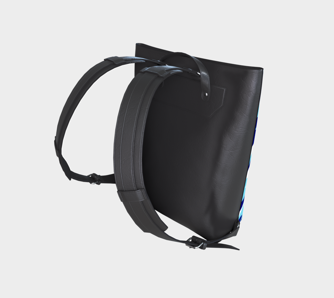 Blue Waves Vegan Leather Backpack