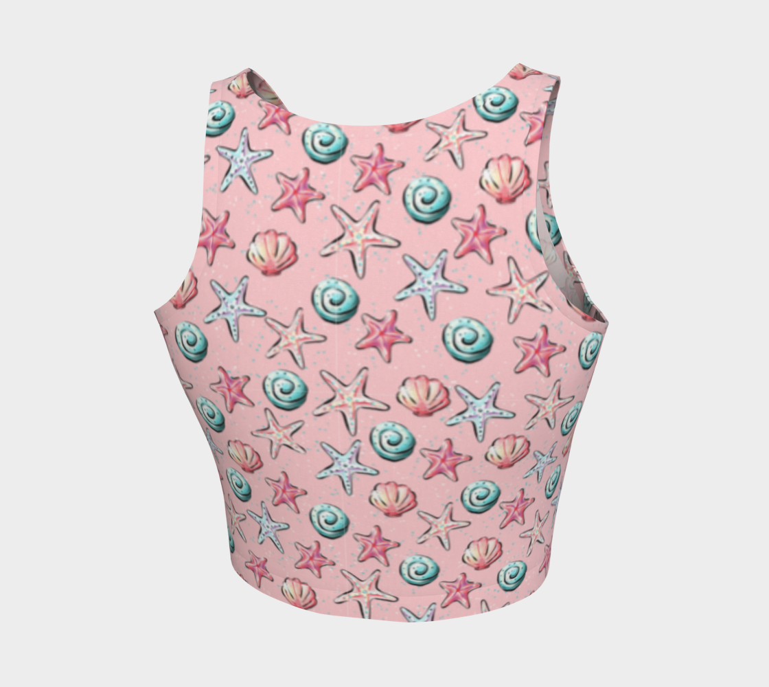 Pink Shells Athletic Crop Top