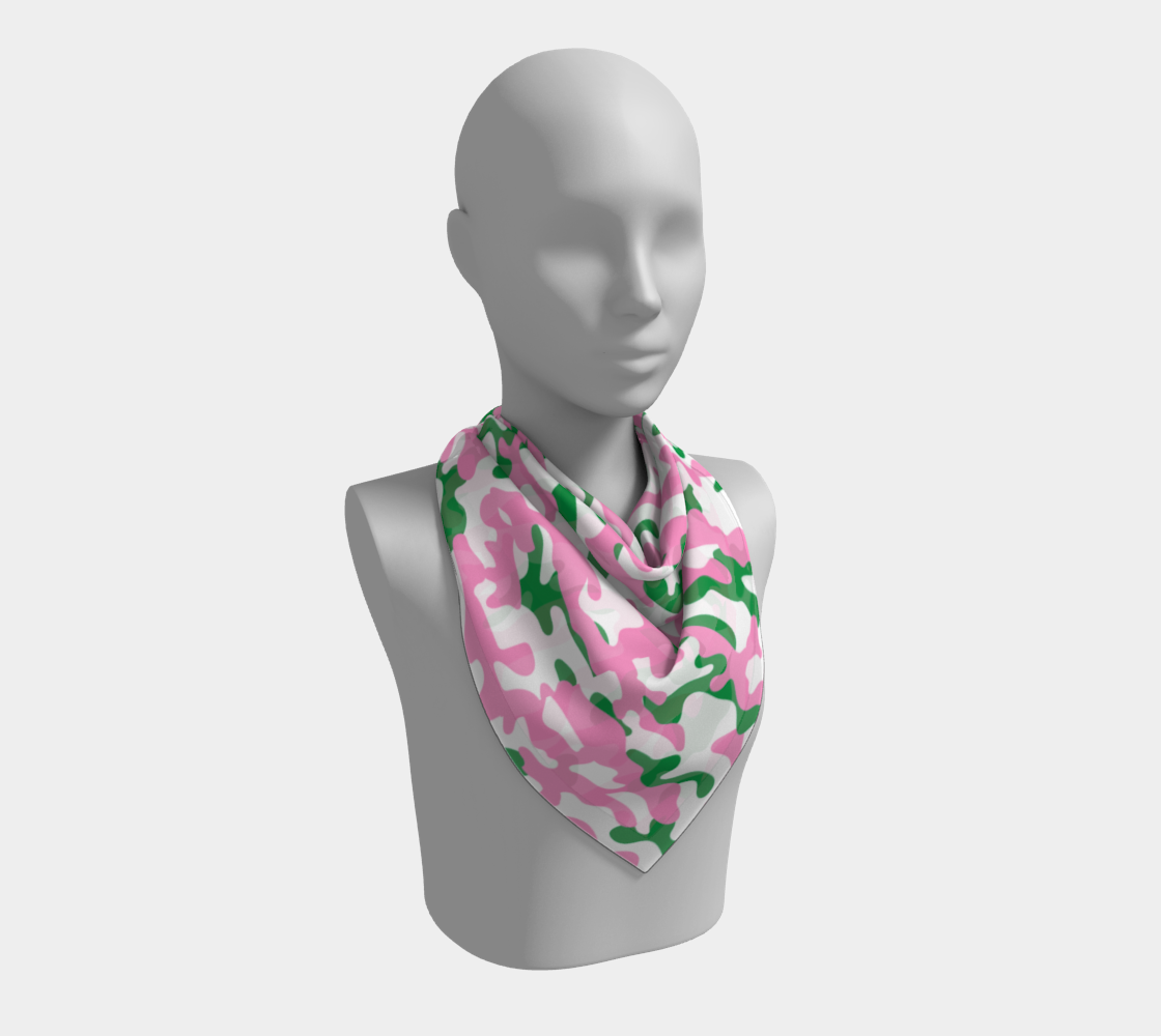 Pink and Green Camo square scarf