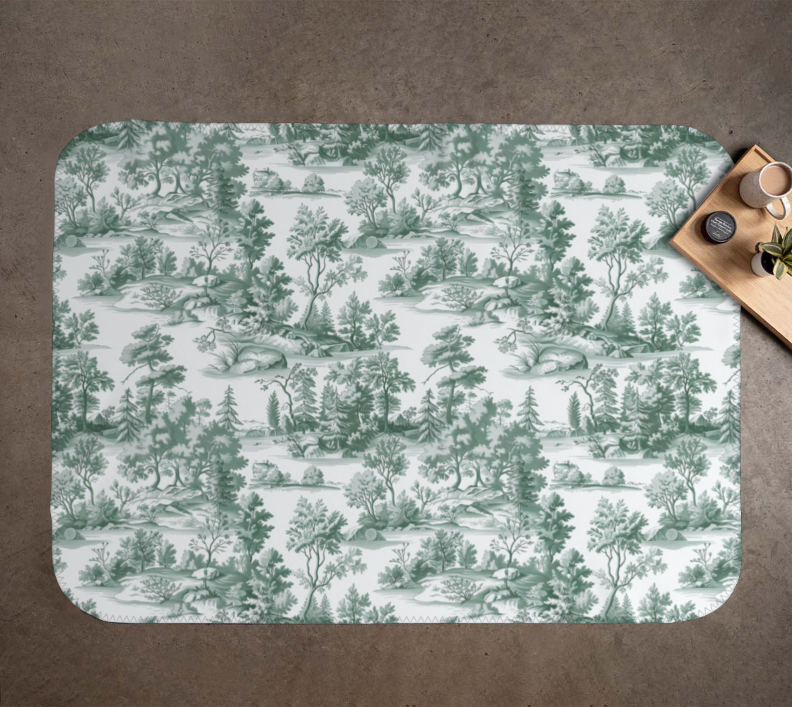 Green Toile Blanket