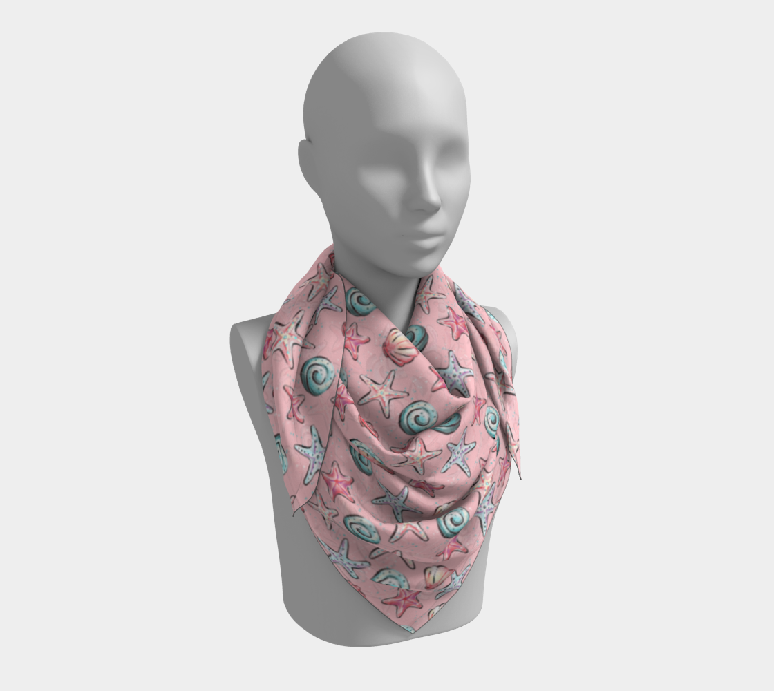 Pink Shells Square Scarf