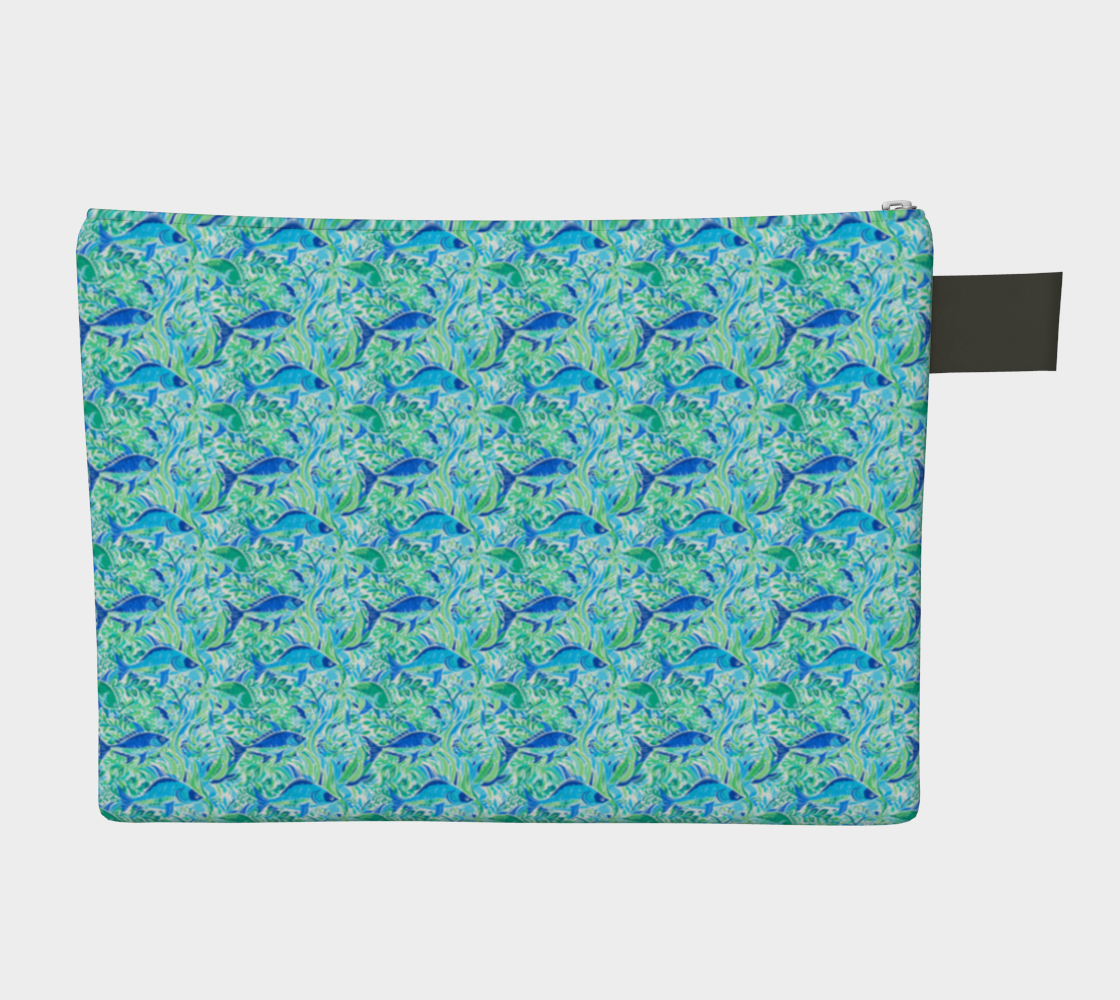 1282 adjusted blue fish zipper carry all