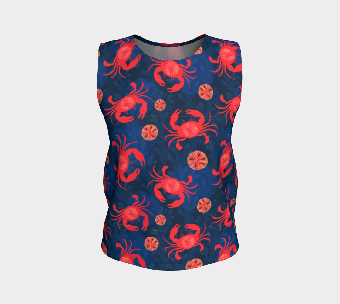 Crab and Sand Dollar Loose Tank Top