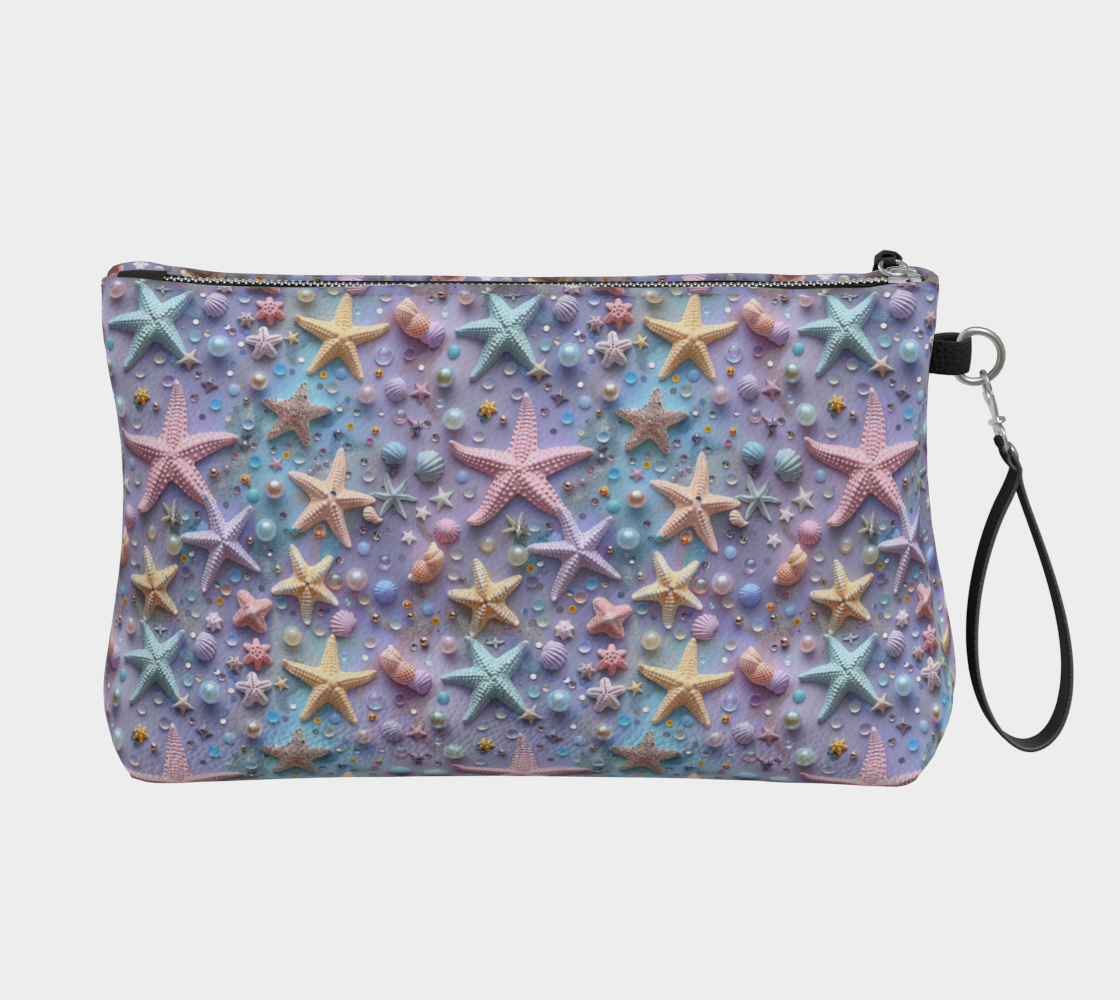 Lilac Starfish Vegan Leather Clutch Purse