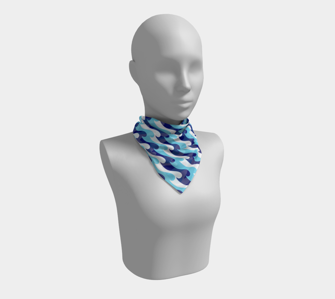 Blue Waves Vegan Square Scarf