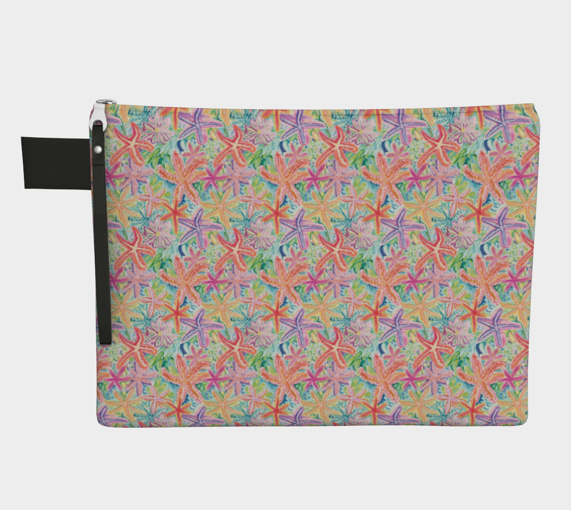 Multi Colored Starfish Zipper Carry-all
