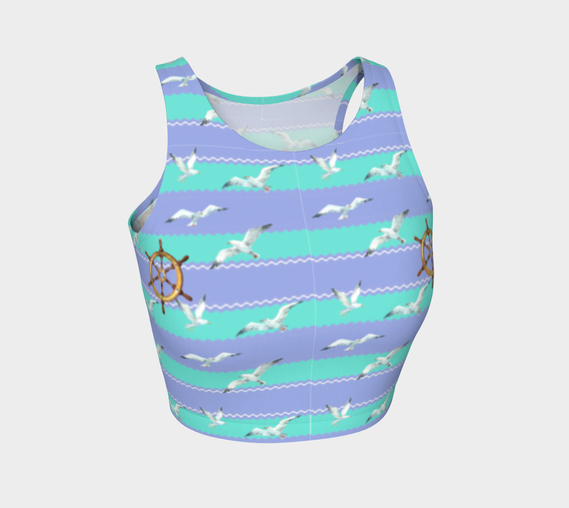 Blue/Lavender Stripes 172 Athletic Crop Top