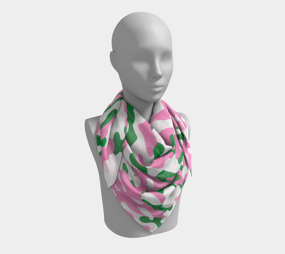 Pink and Green Camo square scarf