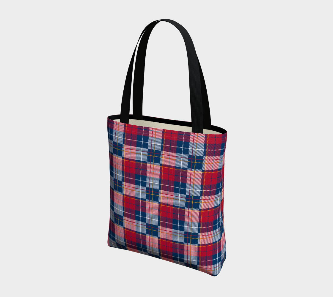 My Red/Blue Pattern Lined Tote Bag