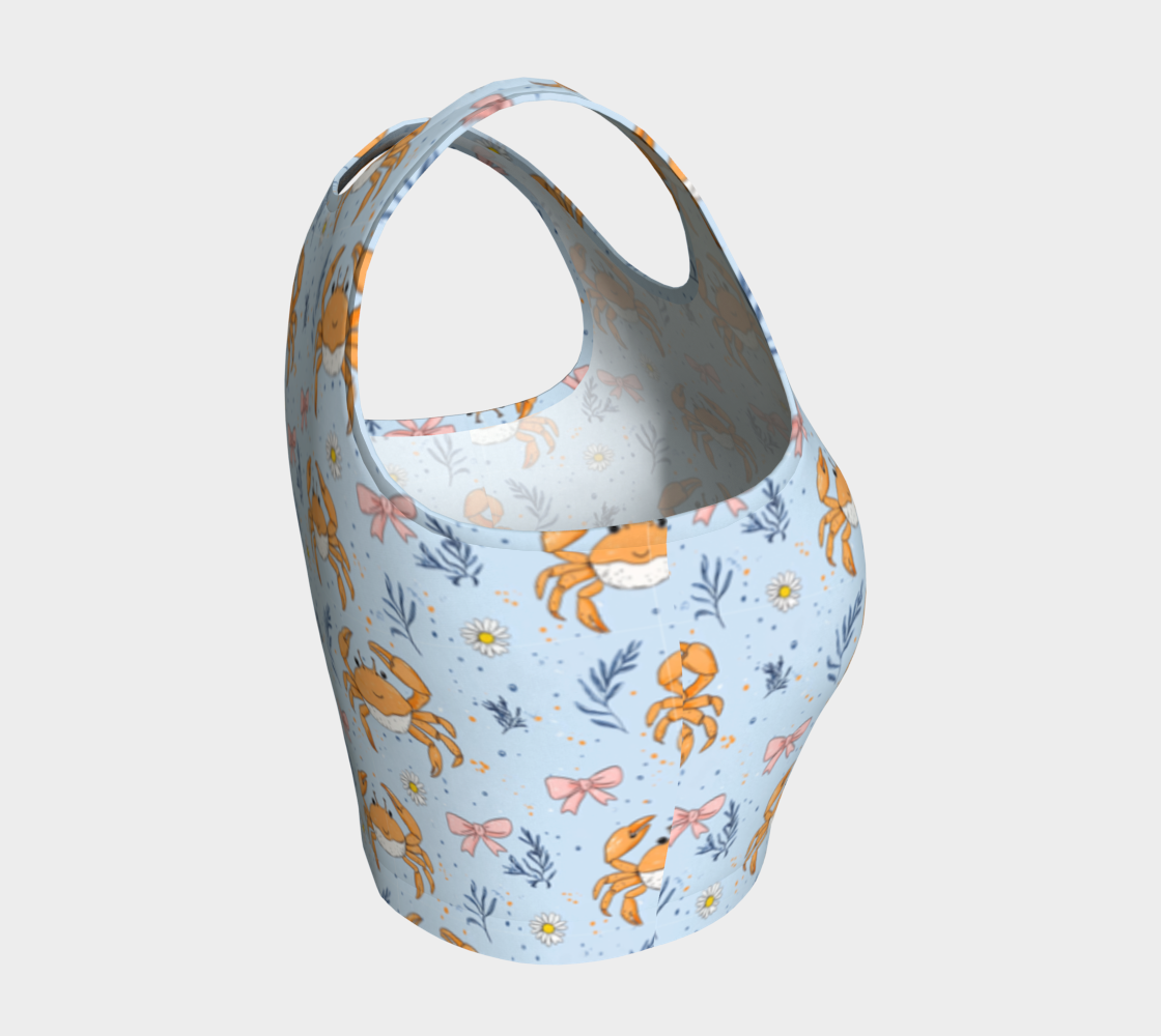 Blue with Crabs and Bows 443 Loose Tank Top