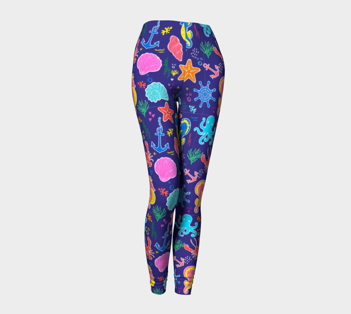 Royal Blue Under the Sea Leggings 247