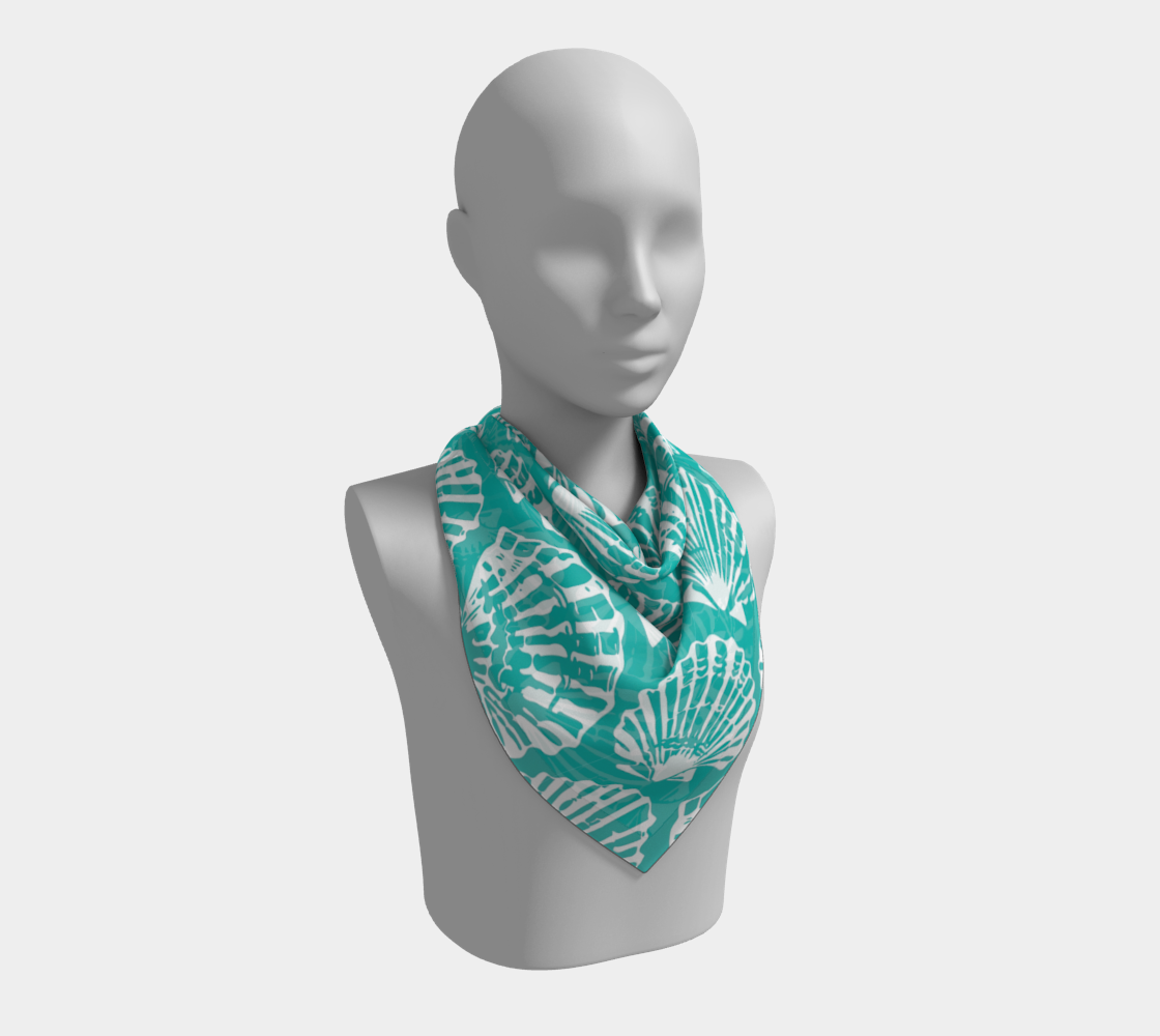 Teal Shell Square Scarf 191