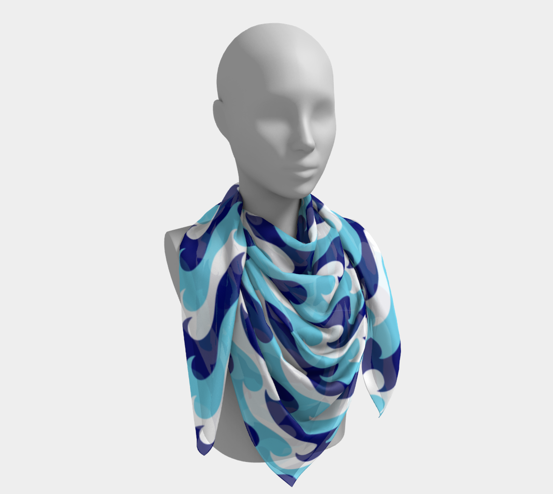 Blue Waves Vegan Square Scarf