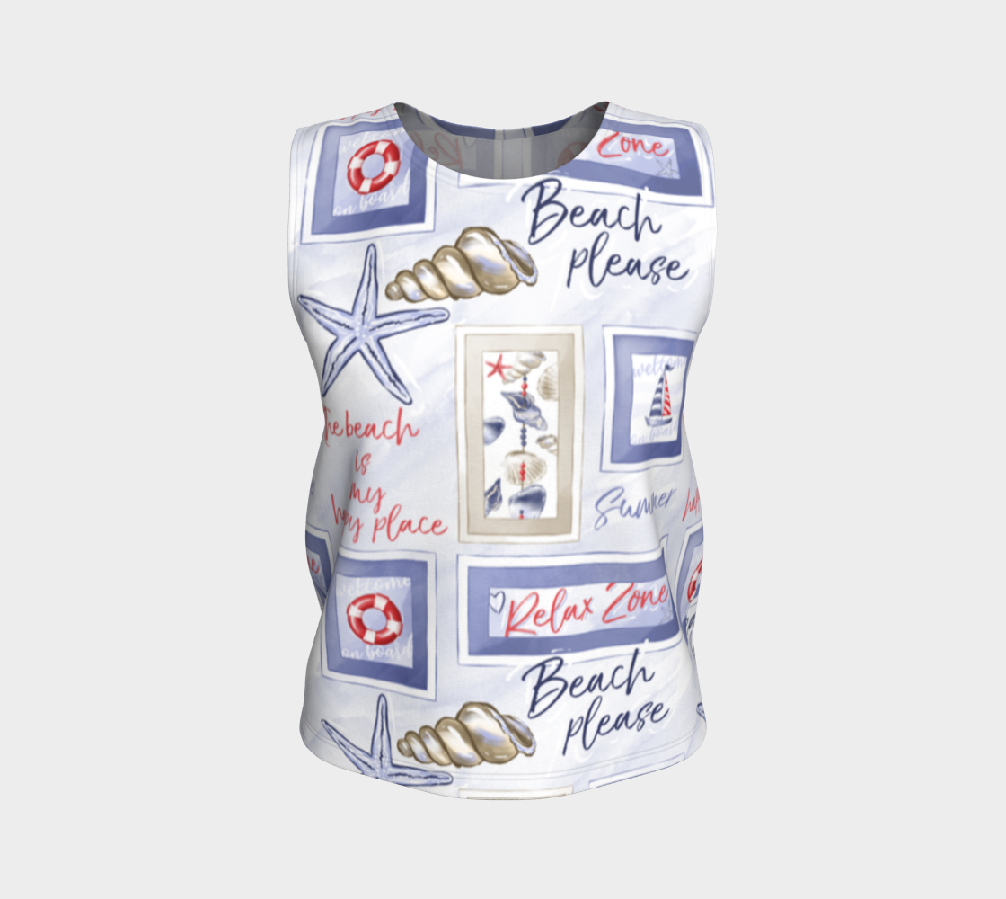 Beach Signs Loose Tank Top