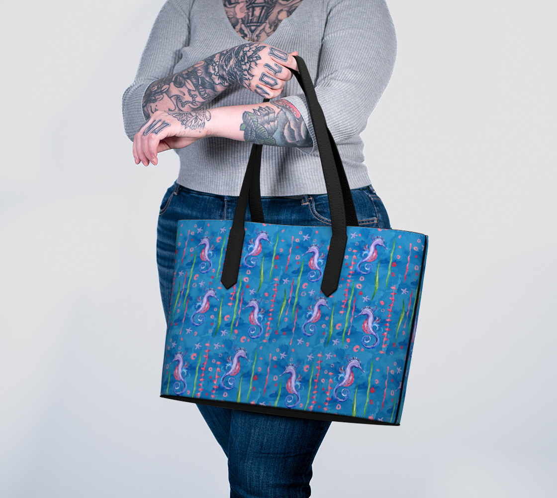 Seahorse Vegan Leather Tote