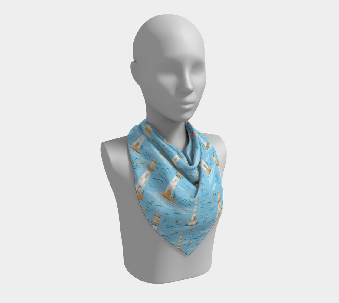 Blue Lighthouse Scarf with angle
