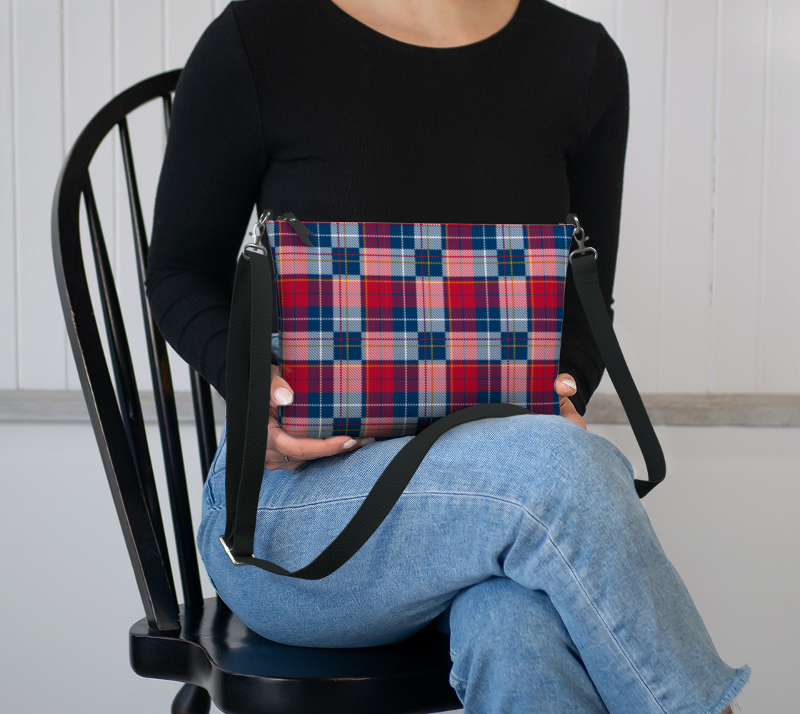 My Red/Blue Pattern Vegan Leather Crossbody Purse